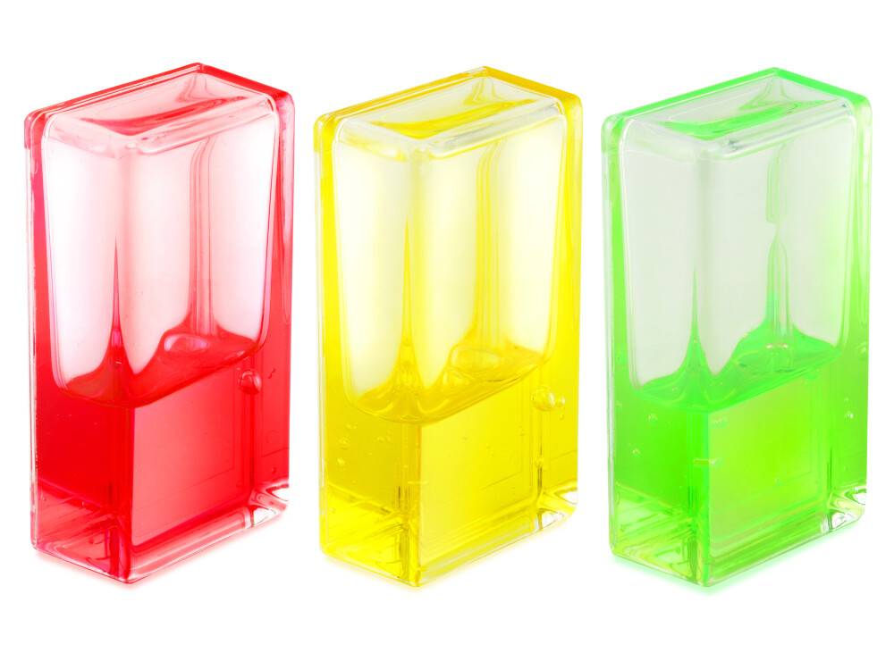 Fidget Ooze Tubes - B (3x Rectangle) Yellow, Red And Green