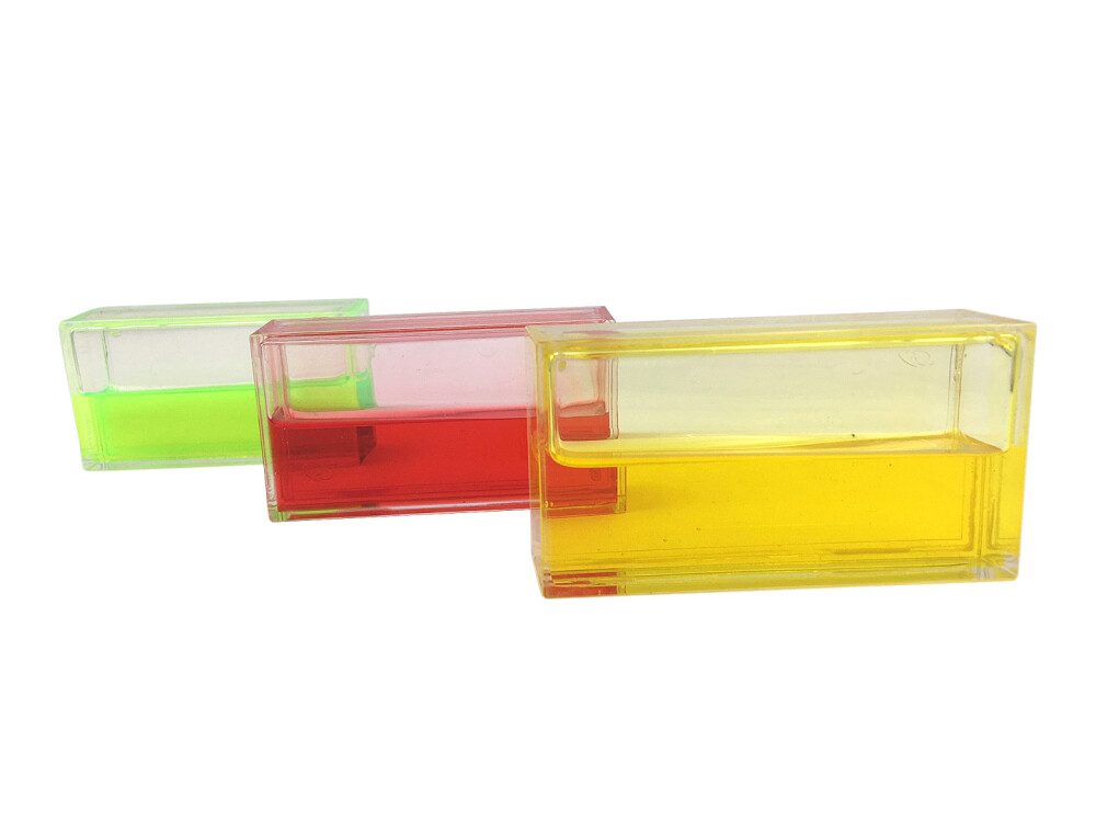 Fidget Ooze Tubes - B (3x Rectangle) Yellow, Red And Green