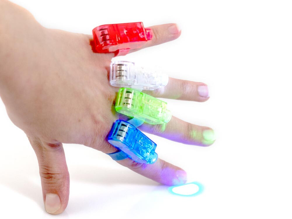 Pack Of 12 Finger Lights (battery Operated - Included)