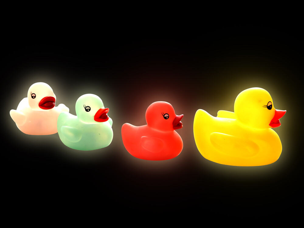 Pack Of 4 Flashing Duck Family (battery Operated - Included)