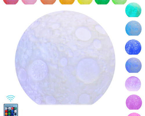 Colour Changing Moon Rock With Remote (usb And Battery Operated - Not Included)