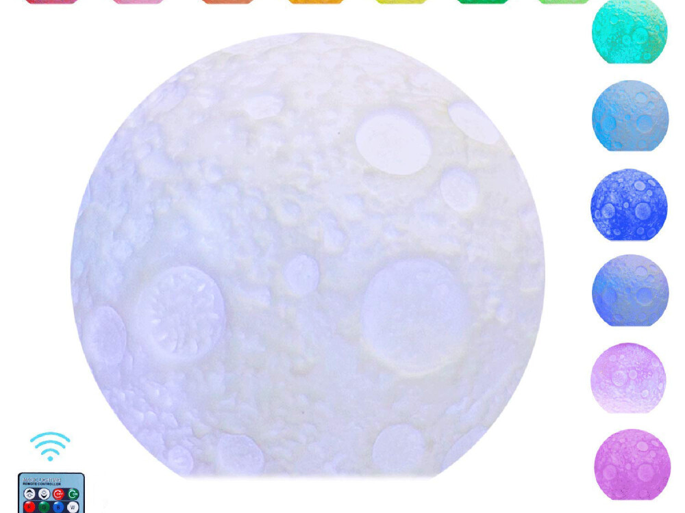 Colour Changing Moon Rock With Remote (usb And Battery Operated - Not Included)