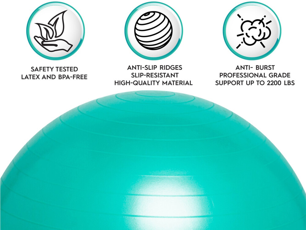 45cm Balance Ball No Roll Weighted Seat  Green