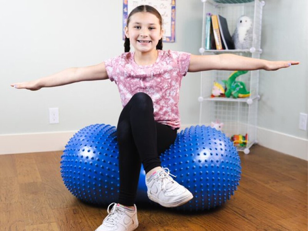 Inflatable Sensory Roller With Tactile Nubs Peanut