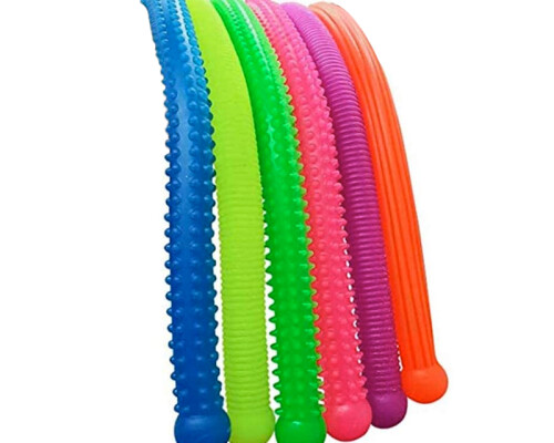 Stretchy Textured Elastic Fidget Snakes (pack Of 6)