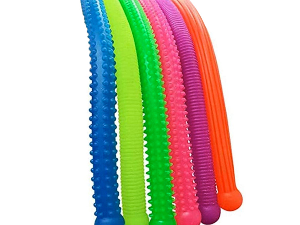 Stretchy Textured Elastic Fidget Snakes (pack Of 6)