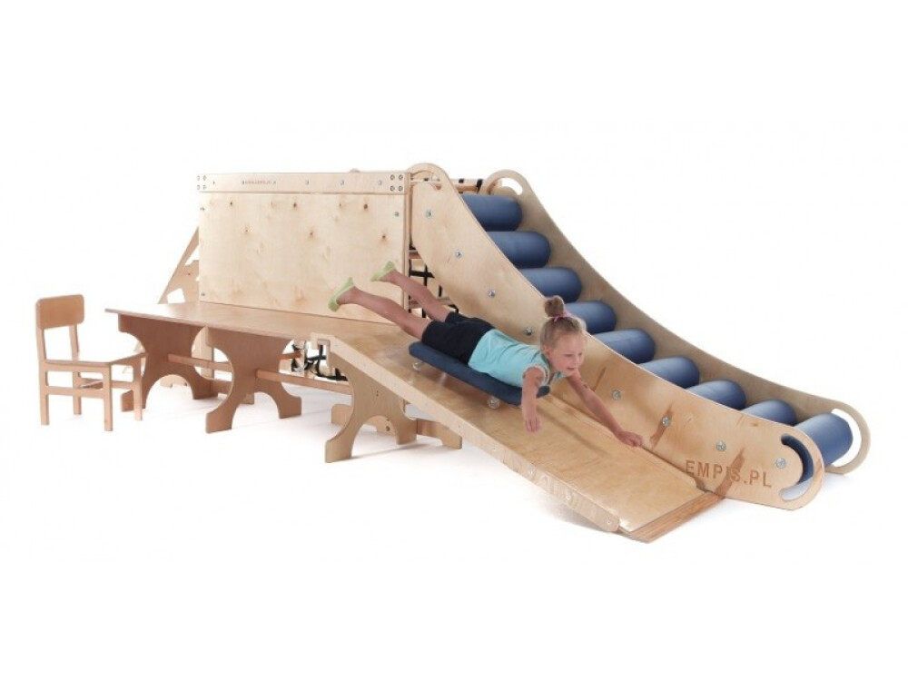 Extended Wooden Therapeutic Sensory Climb System Set + Slide