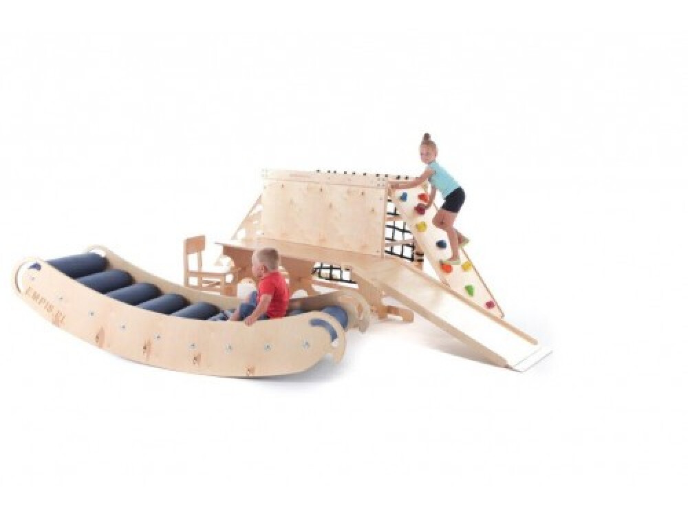 Extended Wooden Therapeutic Sensory Climb System Set + Slide