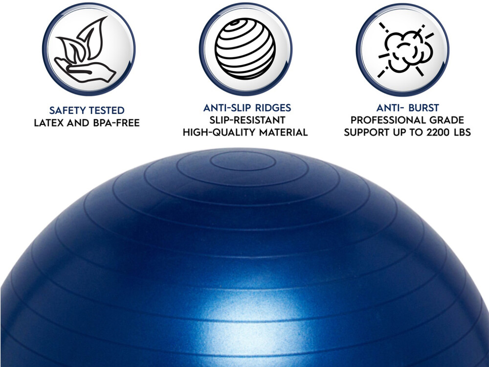 65cm Balance Ball No Roll Weighted Seat  Blue