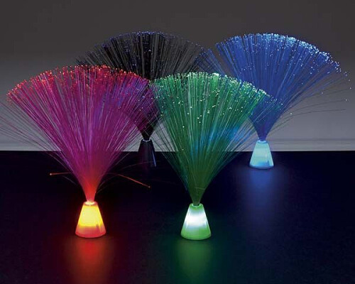 Pack Of 4 Mini Fibre Optic Lamps (battery Operated - Included)