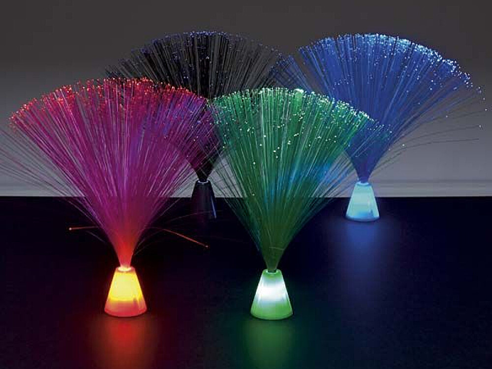 Pack Of 4 Mini Fibre Optic Lamps (battery Operated - Included)