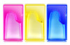 Fidget Ooze Tubes - A  (3x Rectangle) Purple, Yellow, Pink