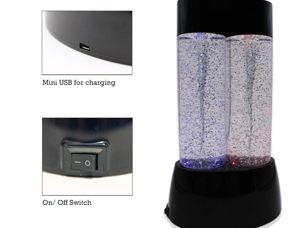 Sensory Twin Tornado Glitter Lamp (usb Adapter)