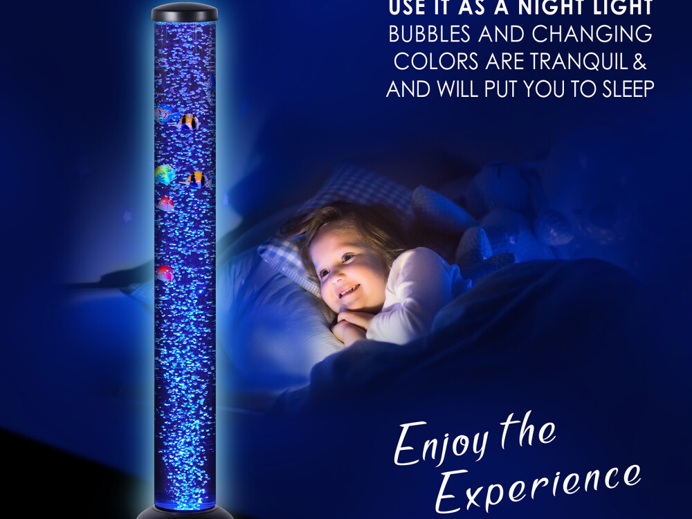 Bubble Tube 105cm Black (european Version - Bt100eu) (uk Or Eu Adapter)