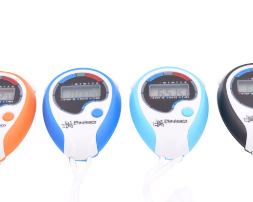 Stopwatch Set Of 15 - Assorted Colours - Class Pack In Box (battery Operated - Included)