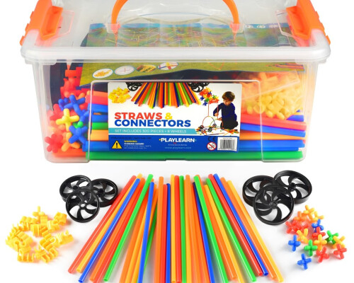 Straws & Connectors Construction Set (856 Pieces Including Wheels)