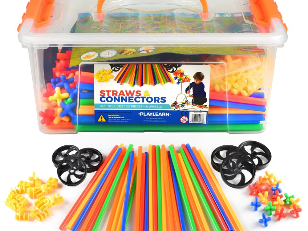 Straws & Connectors Construction Set (856 Pieces Including Wheels)