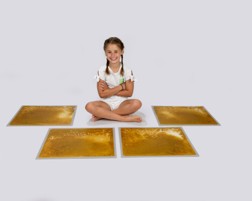 Sensory Liquid Glitter Filled Tile : Gold