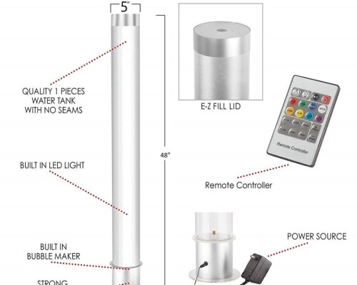 Bubble Tube 120cm X 12cm With Fish And Remote (includes Bracket) (uk And Eu Adapter)