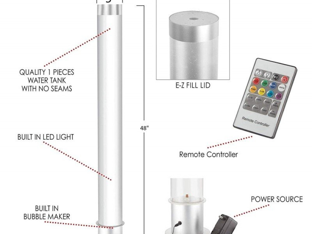 Bubble Tube 120cm X 12cm With Fish And Remote (includes Bracket) (uk And Eu Adapter)