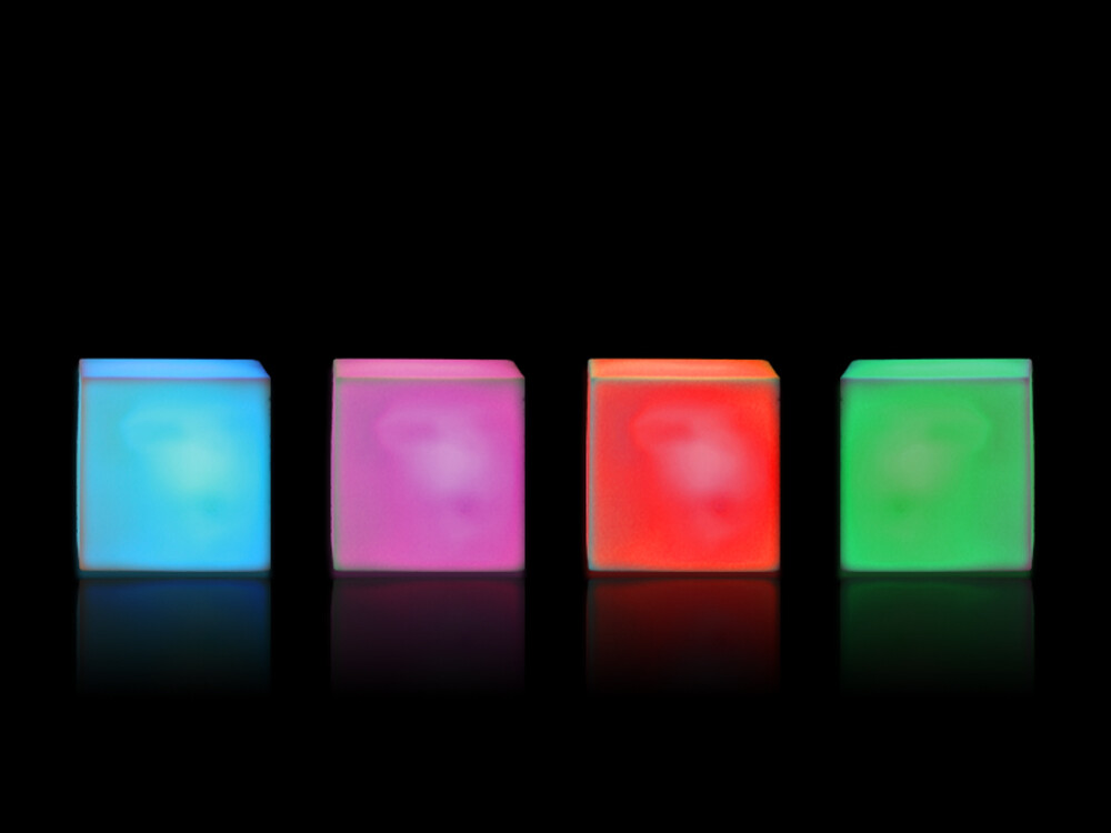 Colour Changing Mood Blocks (set Of 4) (battery Operated - Included)