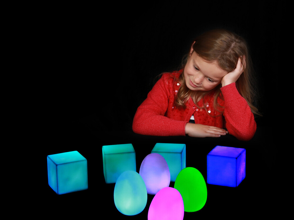 Colour Changing Mood Blocks (set Of 4) (battery Operated - Included)