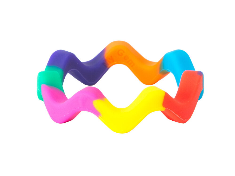 Rainbow Wavy Tread Bangle