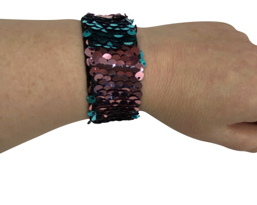 Sequin Snap Wrist Bands (set Of 6)