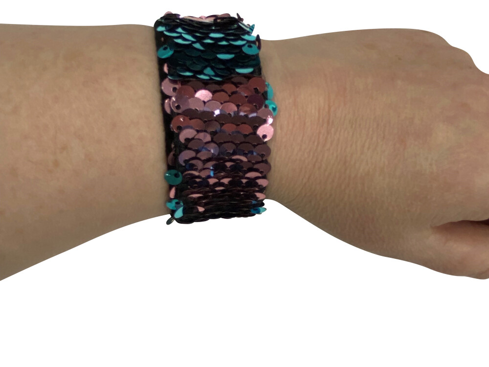 Sequin Snap Wrist Bands (set Of 6)