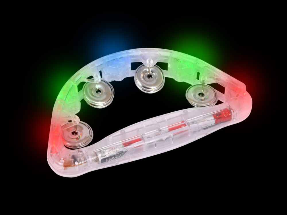 Large Light Up Tambourine (battery Operated - Included)