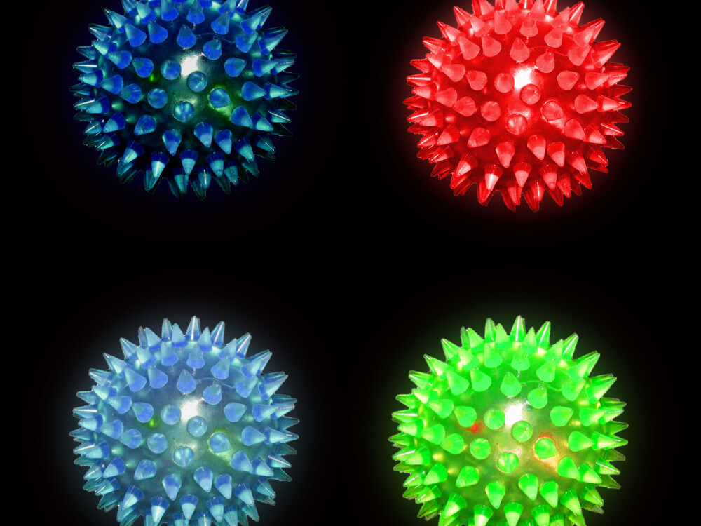 Flashing Spikey Light Up Ball (medium) (battery Operated - Included)