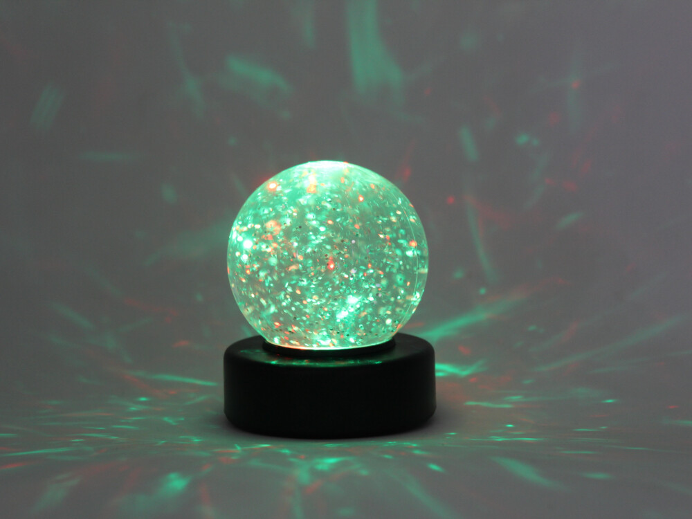 Light Up Water Filled 3 Inch Glitter Ball (battery Operated - Not Included)